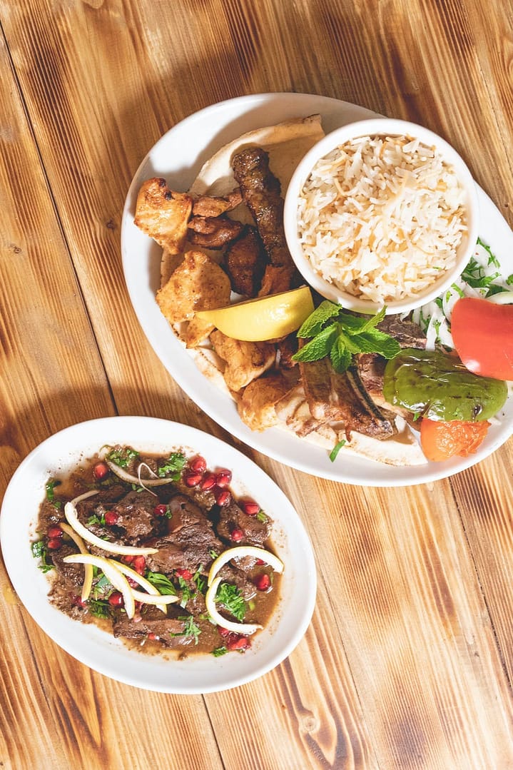 Cedrus Lebanese Cuisine Mixed Grill and Chicken Liver